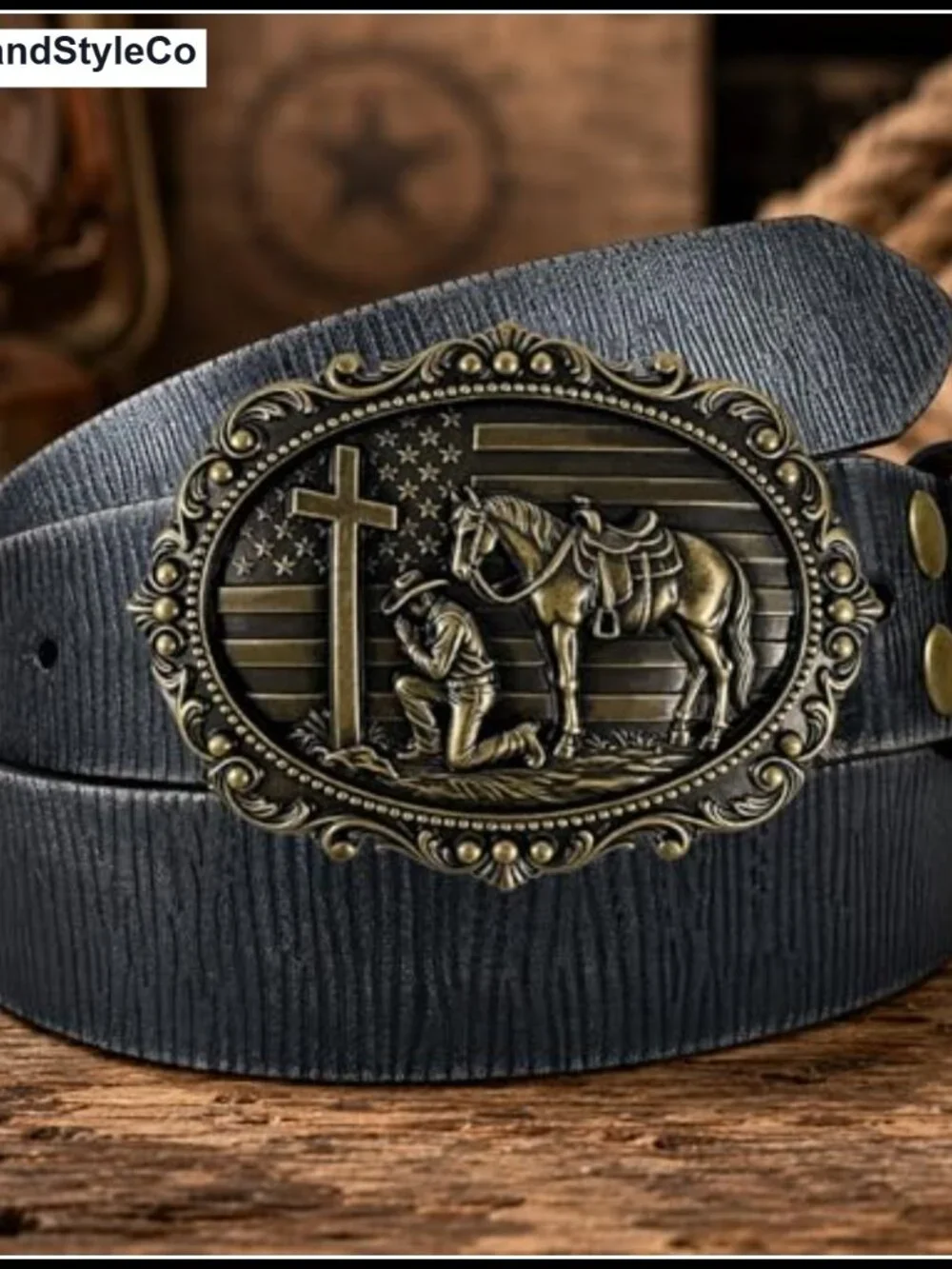 Vintage Rodeo Western Belt Buckle Eagle 1776 USA 250th Anniversary